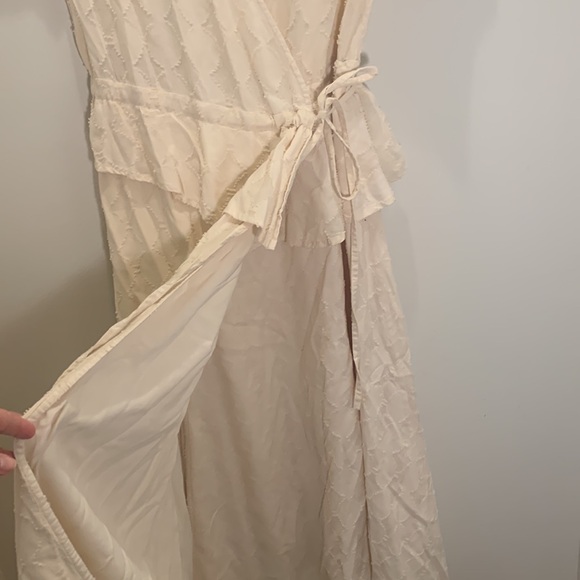 Apiece Apart Cabo Cream Midi Wrap Dress - Picture 9 of 14